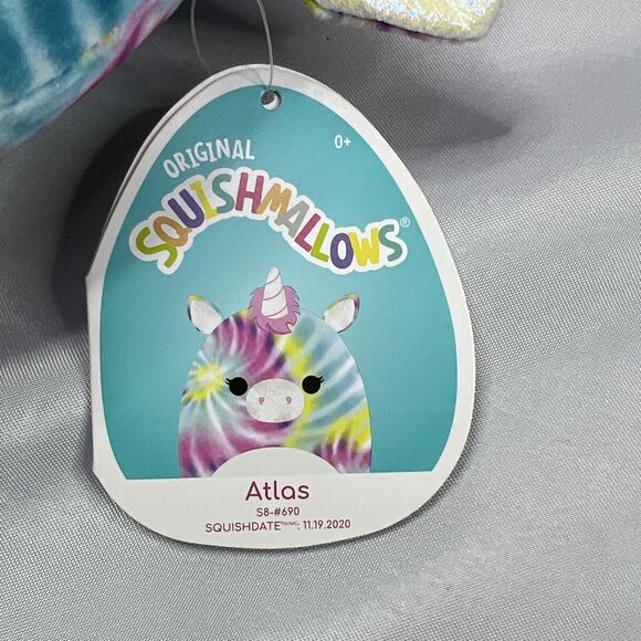 Squishmallows Easter Atlas Tie Dye Unicorn 8" Plush Toy - Picture 4 of 7